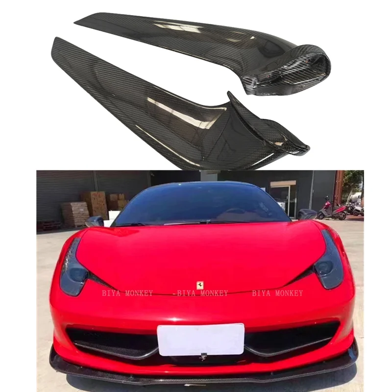 For Ferrari 458 carbon fiber front lip wrap angle 458 front bumper wind blade spoiler car parts body kit