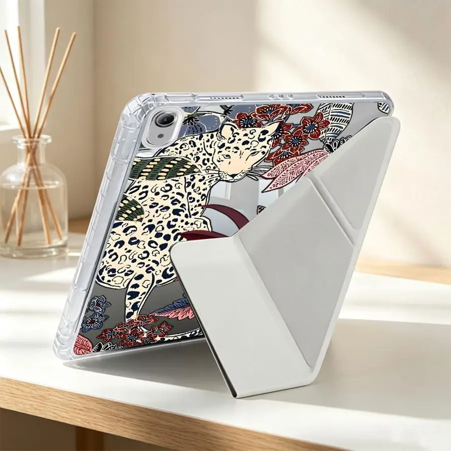 Tablet Case For iPad 12th 9th Air 8 M2 M3 3 Pro 13 2025 2026 11th 10th Gen Mini 7 6 5 With Pen Slot Cover Jungle Leopard