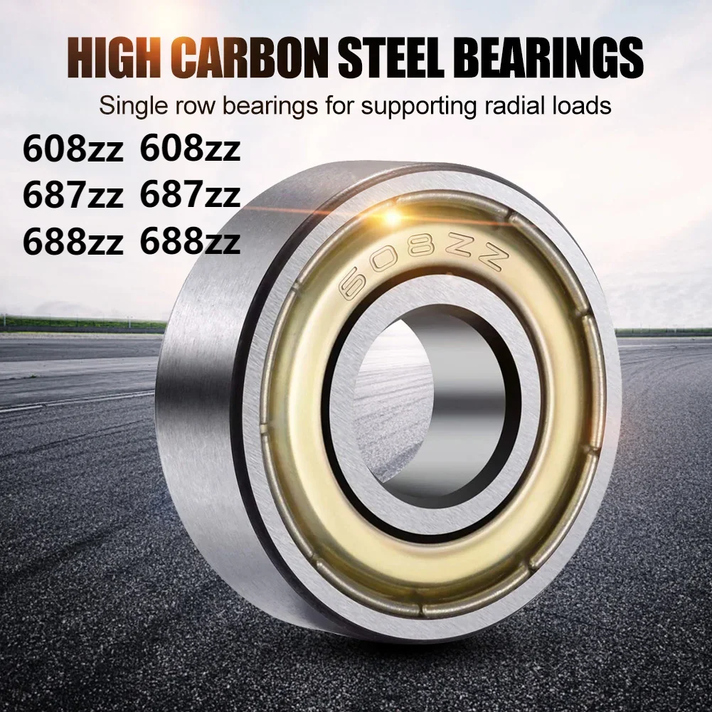 10PCS Ball Bearings 608zz 687zz 688zz 625ZZ 685zz 607zz Deep Groove Miniature Bearings For Skateboard Scooter 3D Printers