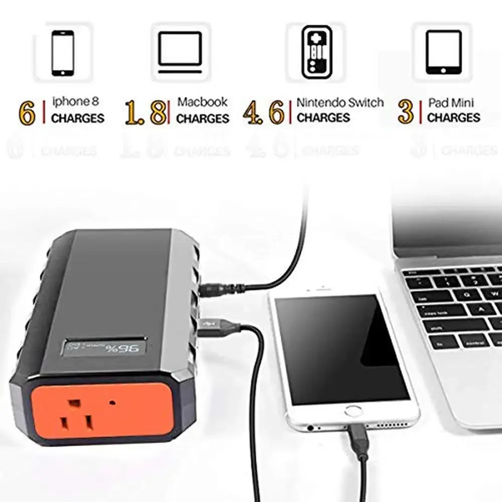 Przenośny power bank z gniazdem AC 65 W/110 V Smartphone Tablet Laptop Ładowanie Kompaktowa zewnętrzna stacja akumulatorowa z ładowarką samochodową