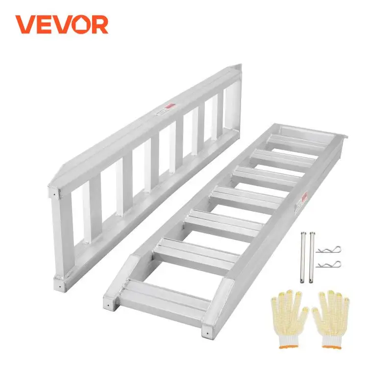 VEVOR Aluminum Ramps 8810 lbs Heavy-duty Ramps with Top Hook Attaching End, Universal Loading Ramp for Motorcycle Tractor Trucks