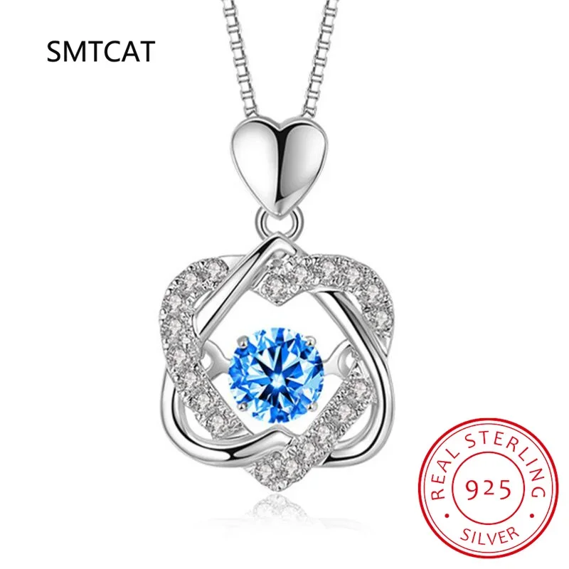 0.5ct Moissanite Necklace for Women Sparkling Simulated Diamond Pendant Beating Heart S925 Silver Fine Jewelry Gift