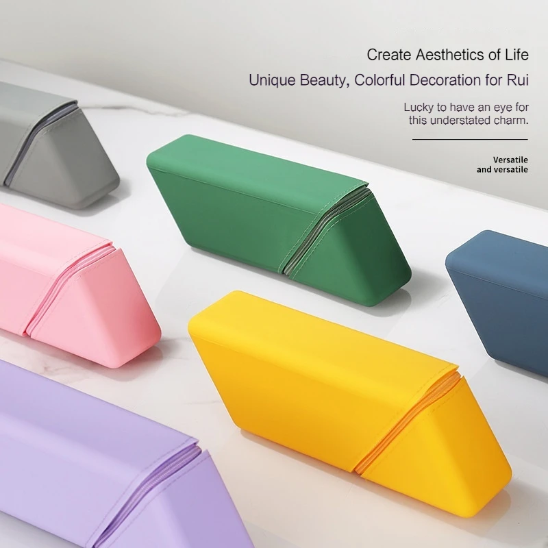 Multi-Purpose Pen-Holder Pencil Bags Stylish Silicone Foldable Desktop Organizer Cases Office & Study Perfect Gift For Students