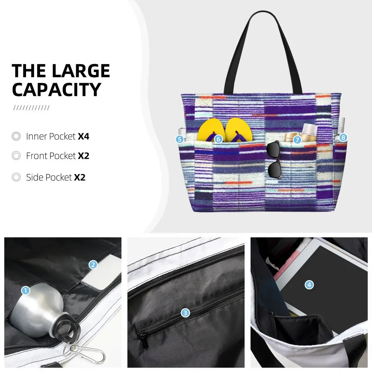 إليزابيث لاين تحت الأرض غطاء مقعد Moquette حقيبة حمل على الشاطئ حقيبة رياضية للصالة الرياضية واليوجا واق من المطر حقيبة حمل كبيرة للنساء حقيبة سفر حقيبة لياقة بدنية