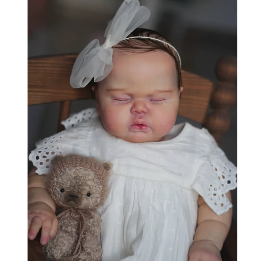 24Inch Cute Pickle Reborn Doll Soft Cloth Body Toddler Lifelike Multiple Layers Painting With Visible Veins Hand-Rooted Hair