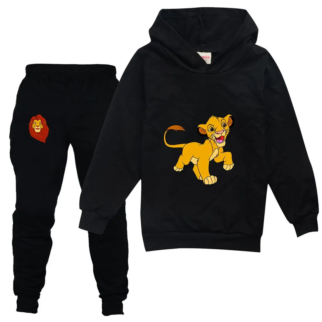 The Lion King Simba Kids Clothing Sets Suit Boys Girls Tracksuits Kids Brand Sport Suits Stich Hoodies Teen Tops Pants 2Pcs Set