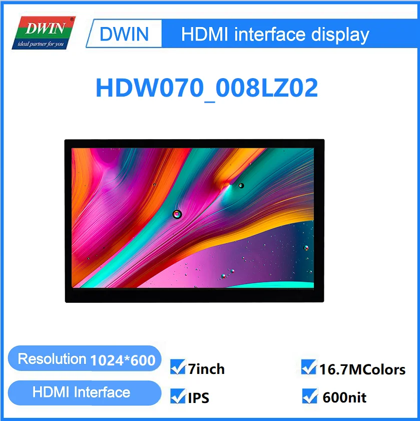 Baru Tiba DWIN 7.0 Inci Layar HDMI, Modul HMI dengan Panel Sentuh Kapasitif, dengan Kecerahan Tinggi untuk Raspberry Pi 4 - HDW070