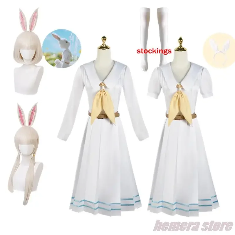 Anime beastars Choi cosplay costume lolita dress JK uniform enrollment wig ears White Rabbit Halloween costume for women