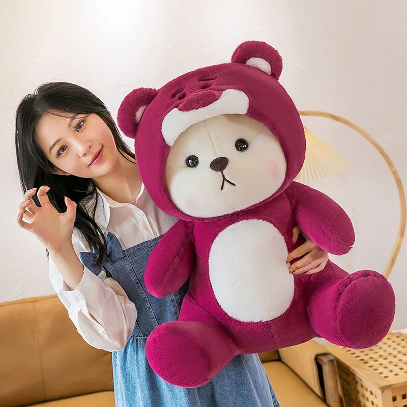 28-40cm Kawaii Strawberry Teddy Tales Plush Toy Cute Anime TeddyTales Bear Stuffed Animal Cartoon Girl Gift for Kid Room Decor