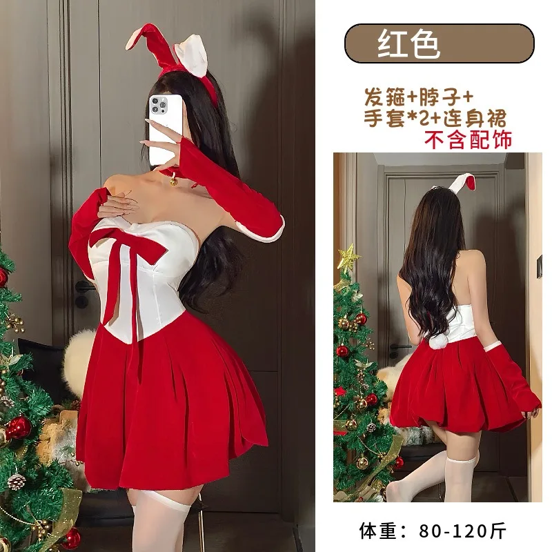 TTYL طبطب MM عيد الميلاد جديد المخملية الحلو القوس خارج على الكتف الخريف/الشتاء الأحمر منتفخ فستان قصير مجموعة للنساء فساتين غريبة