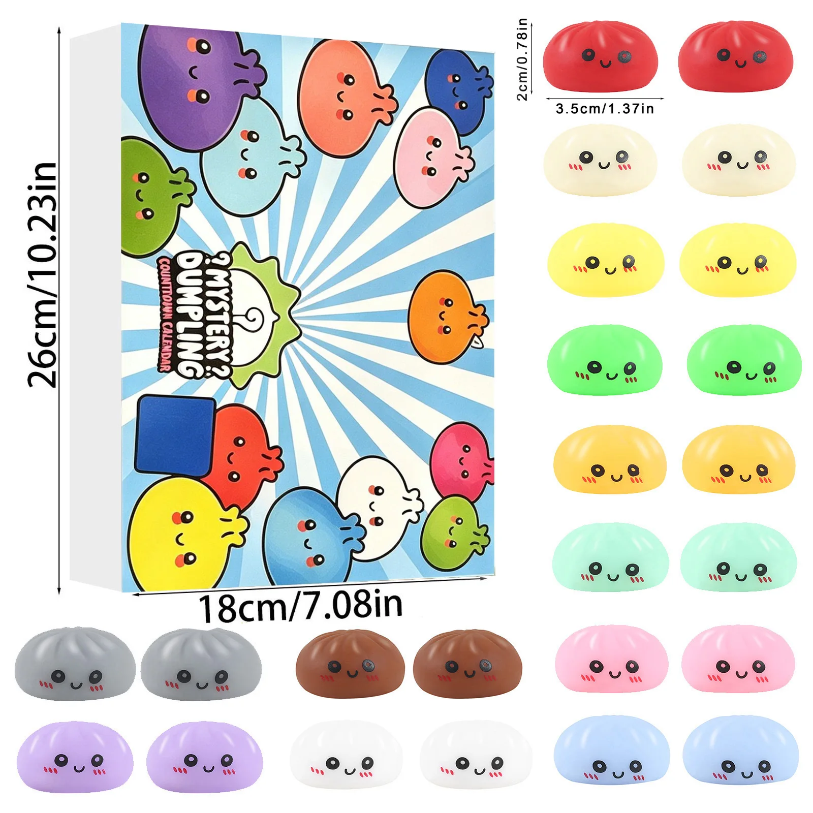 24PCS Random Blind Box Surprise Dumpling Squishies Sensory Stress Relief Fidget Toy Ideal for Holiday Countdowns Birthday Gifts image 2