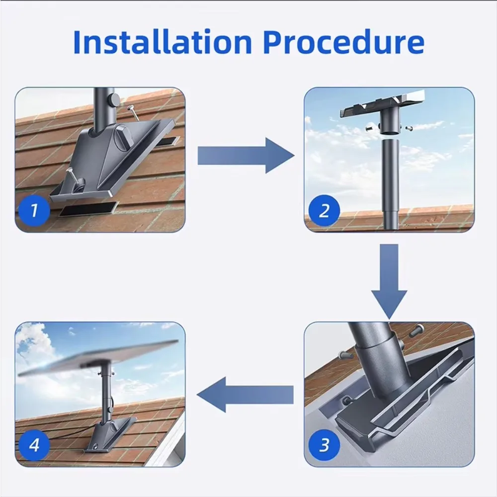 Aluminum Adjustable Roof Mount Bracket Compatible With Starlink Mini V4 Gen3 Satellite Dish Universal Outdoor Mounting Accessory