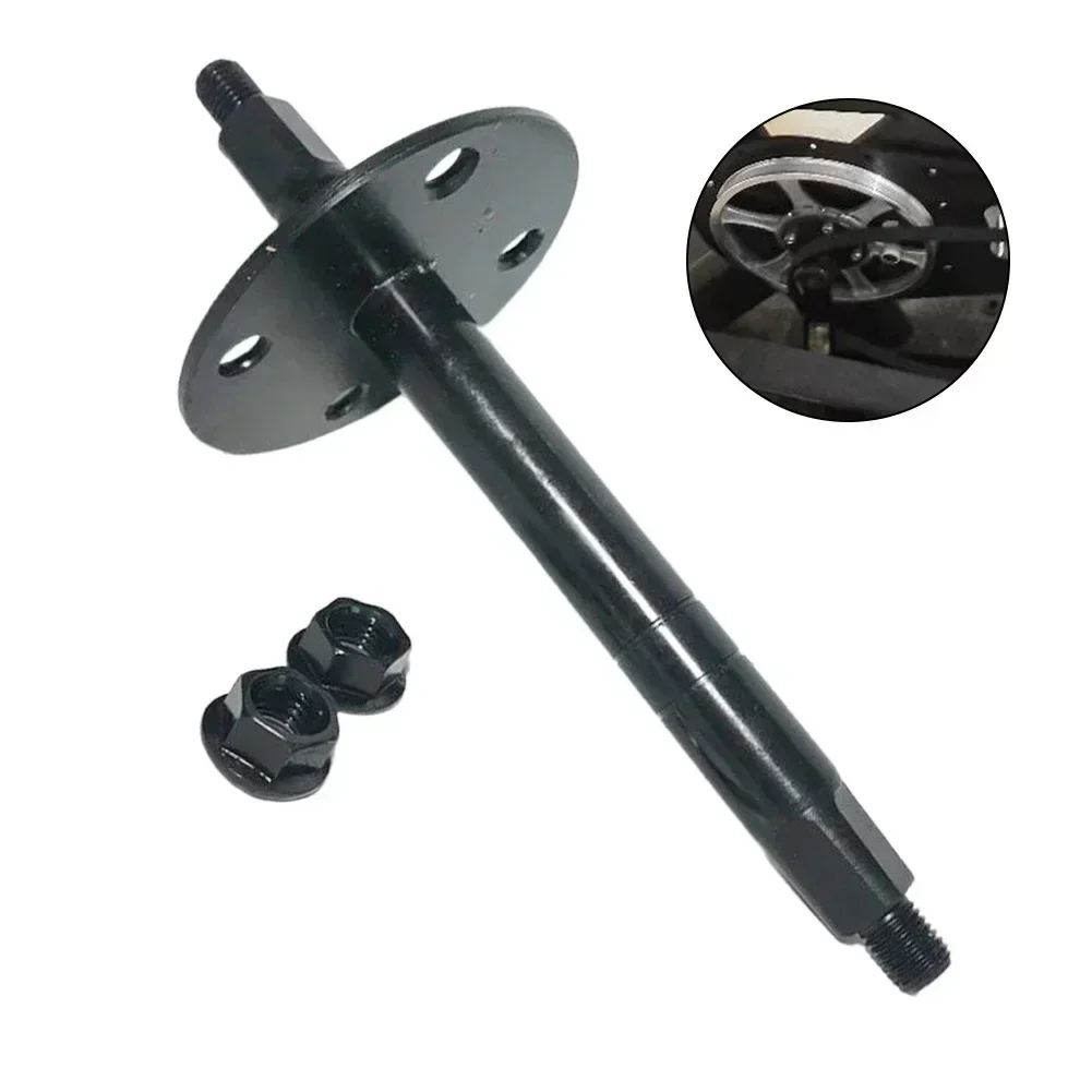 1pc Exercise Bike Wheel Axle with 2 Nut Pedal Middle Wheel Axle 600g Black Exercise Bike Functional Bikes middle wheel axle