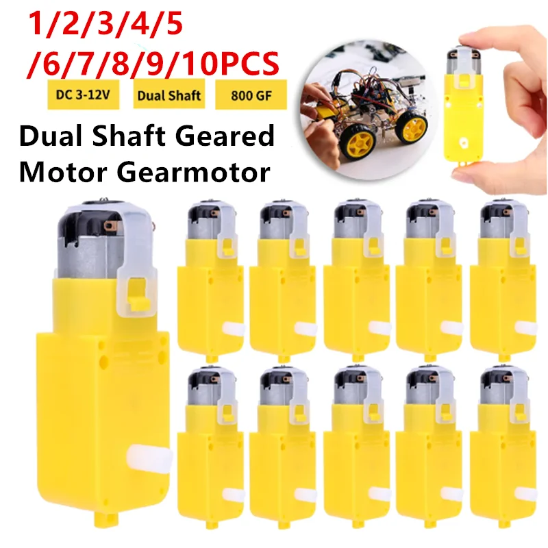 

1-4pcs DC 3-12V TT Motor Module Smart Car Robot Intelligent Car Dual Shaft Geared Motor Gearmotor Gearbox Motor for DIY