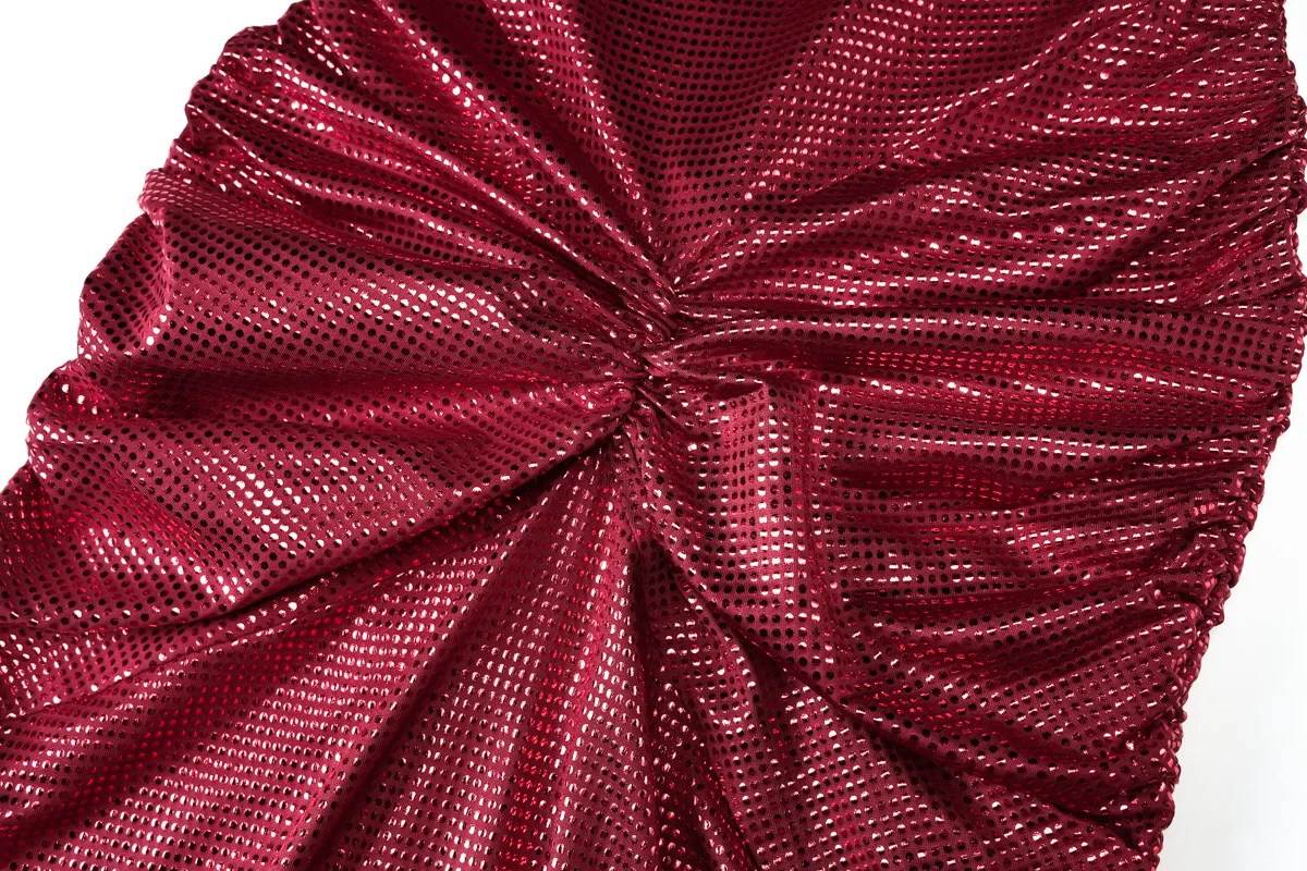 ผู้หญิงเซ็กซี่Glitter Ruched Bodycon Camisole Maxiชุดราตรีสปาเก็ตตี้สายคล้องคอBacklessจัดเลี้ยงวันเกิดยาวRobe Clubwear