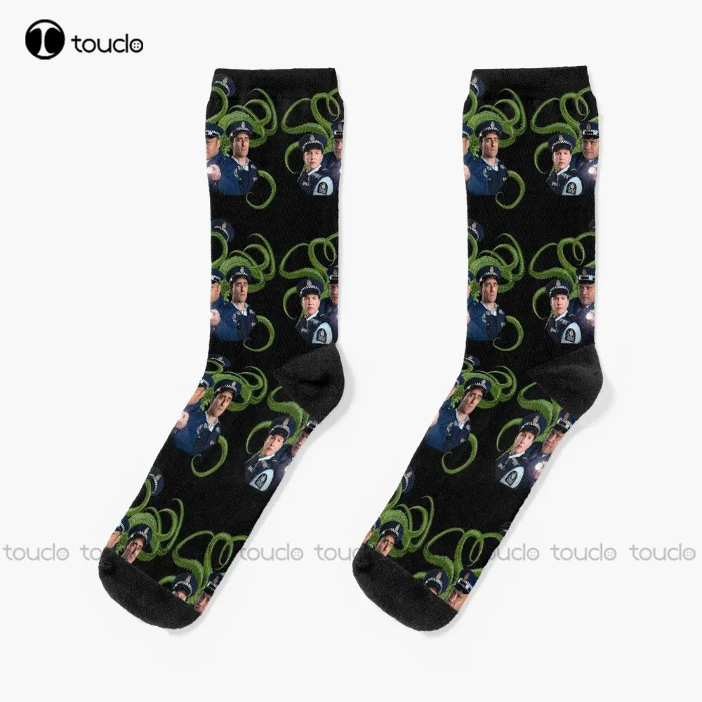 The Gang From Wellington Paranormal Is Here! With A Friend... Socks Mens Socks Personalized Custom Unisex Adult Teen Youth Socks