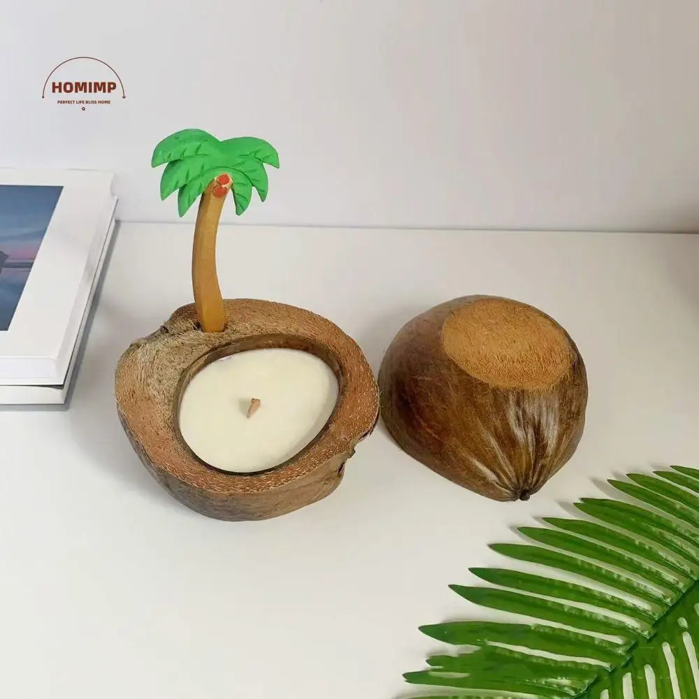 

Elegant Decoration Natural Boat-shaped Coconut Shell Holder Creative Delicate Candlestick Romantic Art Incense Holder Hotel