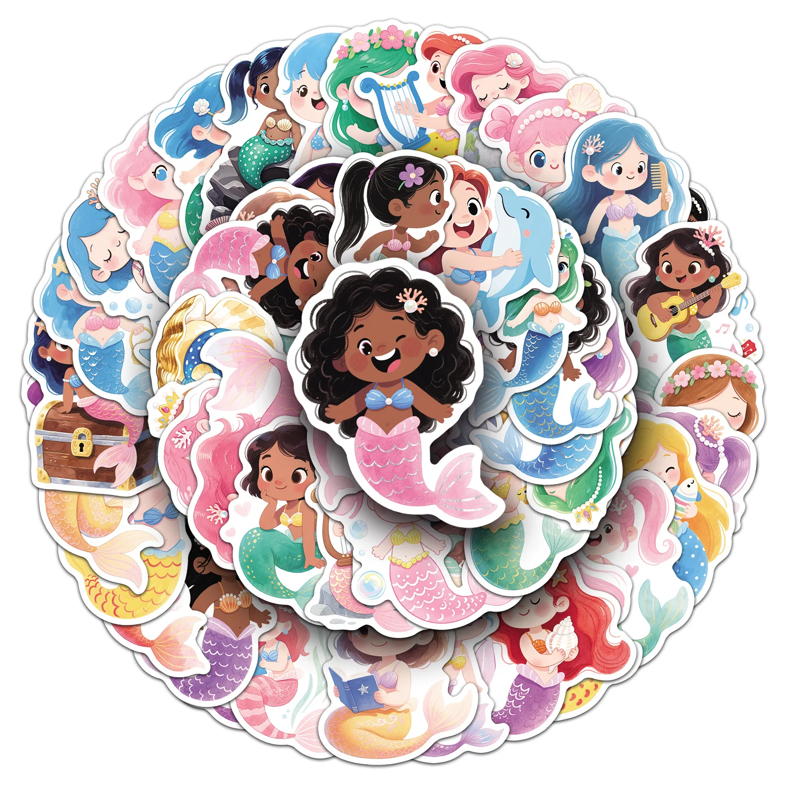 

10/50PCS Cute Fairy Tale Mermaid Cartoon Creative Decoration Graffiti Stickers DIY Refrigerator Bookshelf Wardrobe Toy Stickers