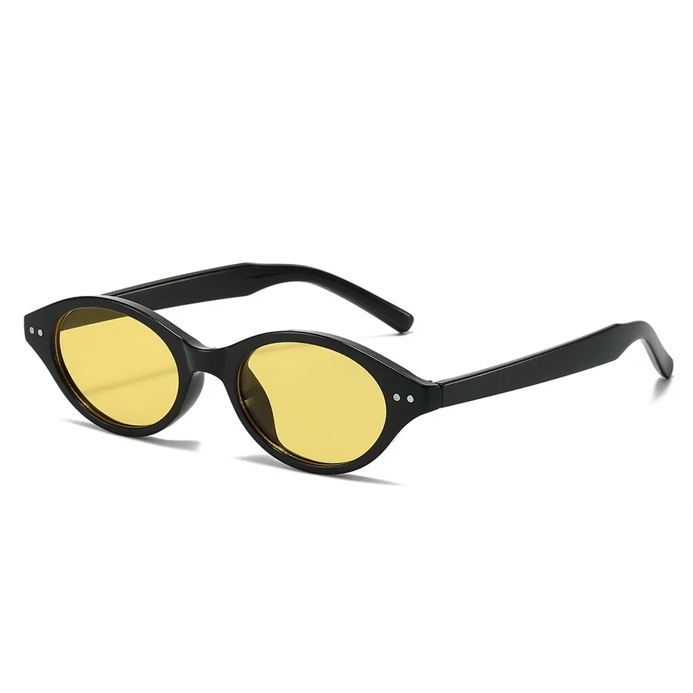 

2025 New Small Oval Sunglasses Women Retro Candy Color Shades UV400 Men Hot Style Rivets Design Girls Sun Glasses