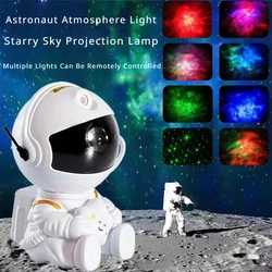 Luz LED de noche colorida para decoración del hogar, luz de proyección de cielo de astronauta, atmósfera de estrella de cielo, decoración de dormitorio, regalo para niños