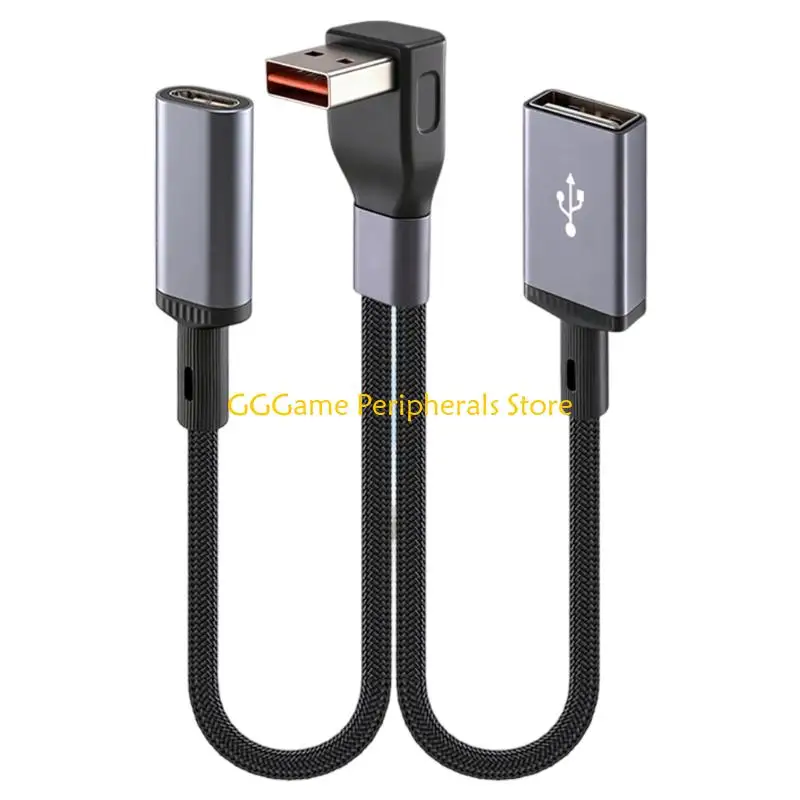 U55B Flexible Nylon USB to Type C/USB Splitter Cable 480Mbps Data Speed Fast Charging for Laptop Phone Tablet Accessories