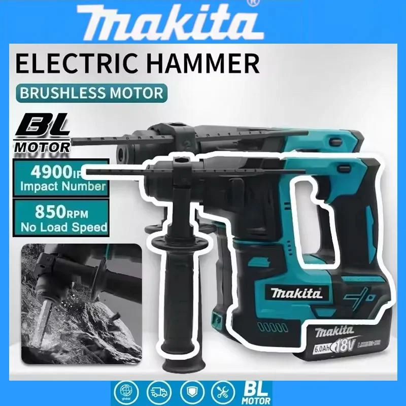 Marteau perforateur sans fil Makita, marteau électrique sans fil, batterie au lithium 18V, perceuses sans fil Makita, outils électriques 18V
