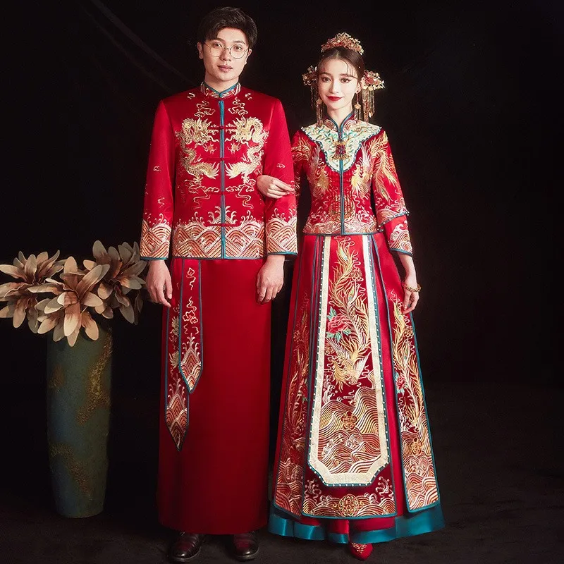 ملابس نخب زوجين من التنين والعنقاء على الطراز الصيني الجديد #4