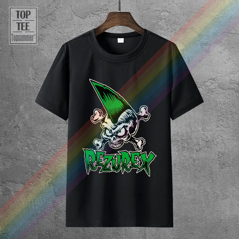 Rezurex Psychobilly Punk Damned Horton Heat Cramps Demented Frenzy Skull T-Shirt