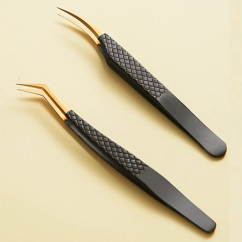 1Pcs Eyelash Tweezers Anti-static Non-magnetic Professional Pincet 3D Eyelash Extension Tweezer 100% Closure Makeup Tool