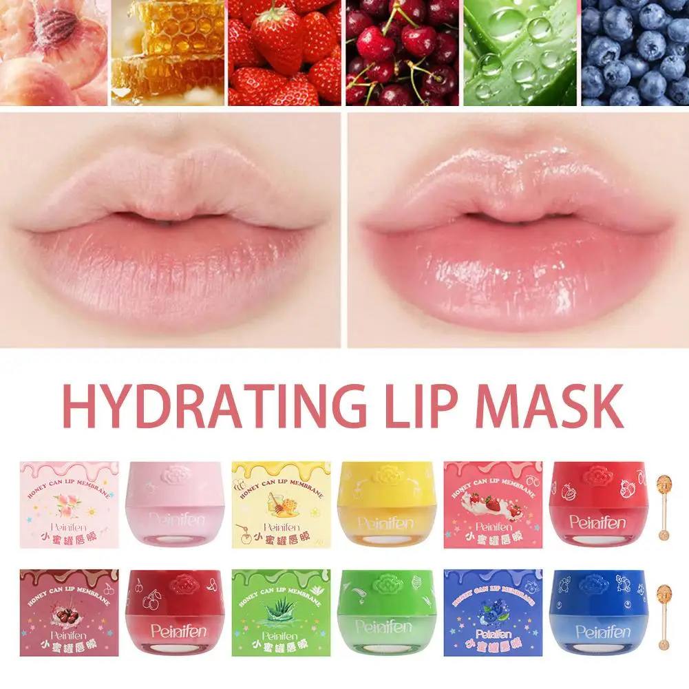 قناع الشفاه للنوم، صيانة النوم الليلي، ملمع الشفاه المرطب، كريم التبييض المغذي للعناية بالشفاه، عسل الفراولة #4