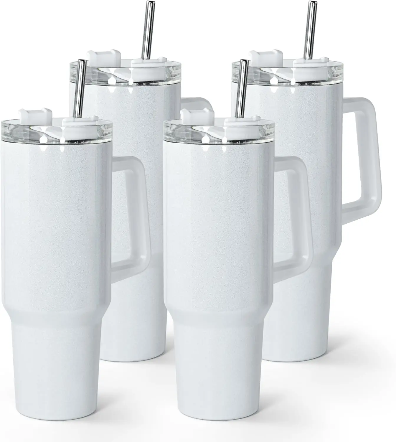 

Набор из 4 сублимационных стаканов объемом 40 унций с ручкой, 4 блестящих стеклянных стакана, соломинка и крышка в комплекте