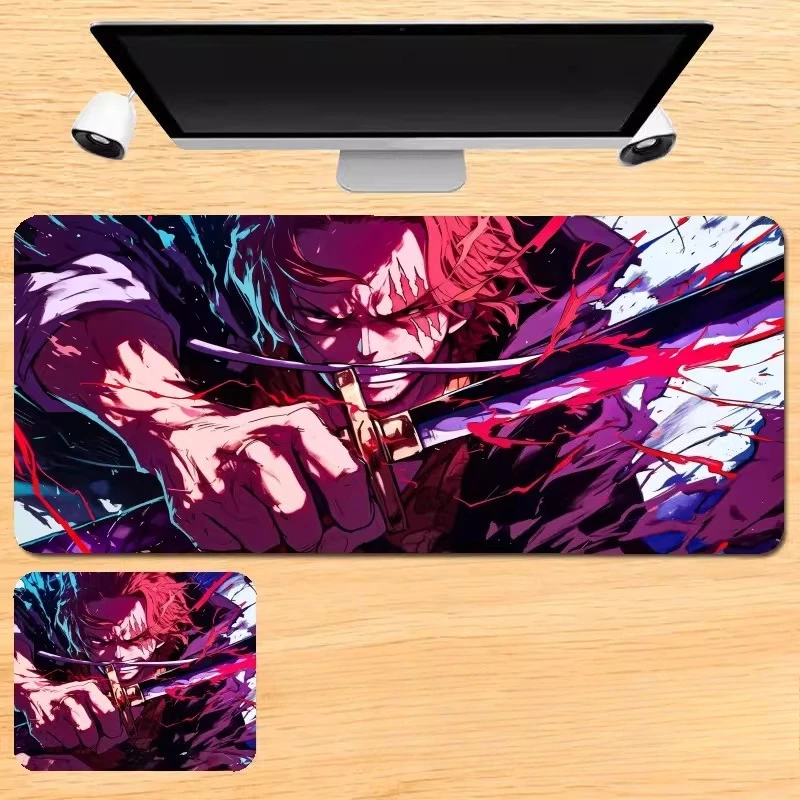 Jungen-Animations-Mauspad aus Leder im ONE PIECE-Design, Übergroßes E-Sports-Spiel-Tastaturpad, Luffy Büro-Computer-Schreibtischunterlage, Rutschfestes Mauspad