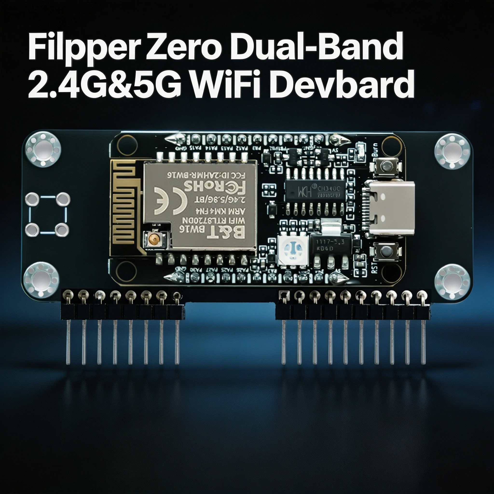 

Flipper Zero Dual-Band 2.4G&5G WiFi Devboard, Preloaded Firmware, RTL8720DN (BW16) GPIO Module, Long-Range IoT Network Analysis