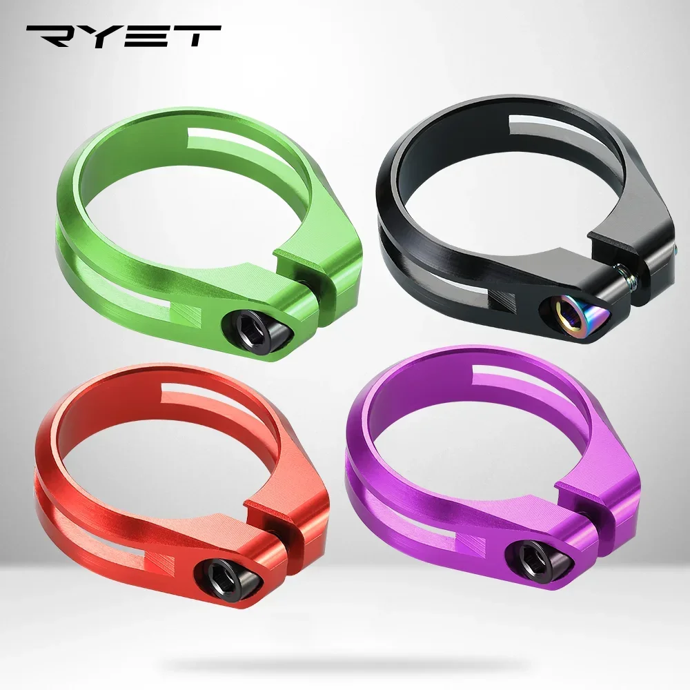 Ryet Bike Seat Post Clamp CNC Aluminum Alloy Super Light Cycling Saddle Seat Post Clamp for 27.2/30.8/31.6mm Bicycle Part