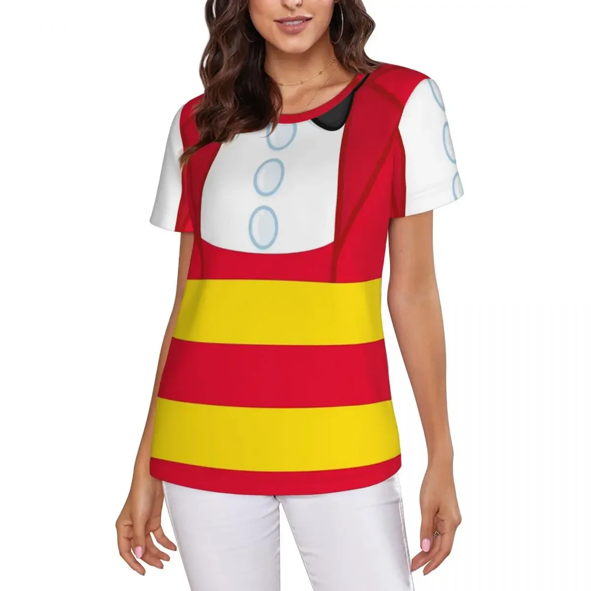 Apron Jollibee Red Bee Suit Filipino Pinoy Filam Baby T-Shirt Women Short Sleeve T Shirts Crew Neck Clothing Cotton Summer Tees