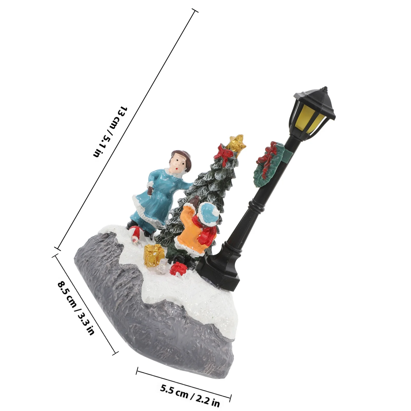 1Pcs Resin Miniature Landscape Accessory Christmas LED Micro Desktop Ornament Xmas Resin Decor Miniature Landscape Accessory