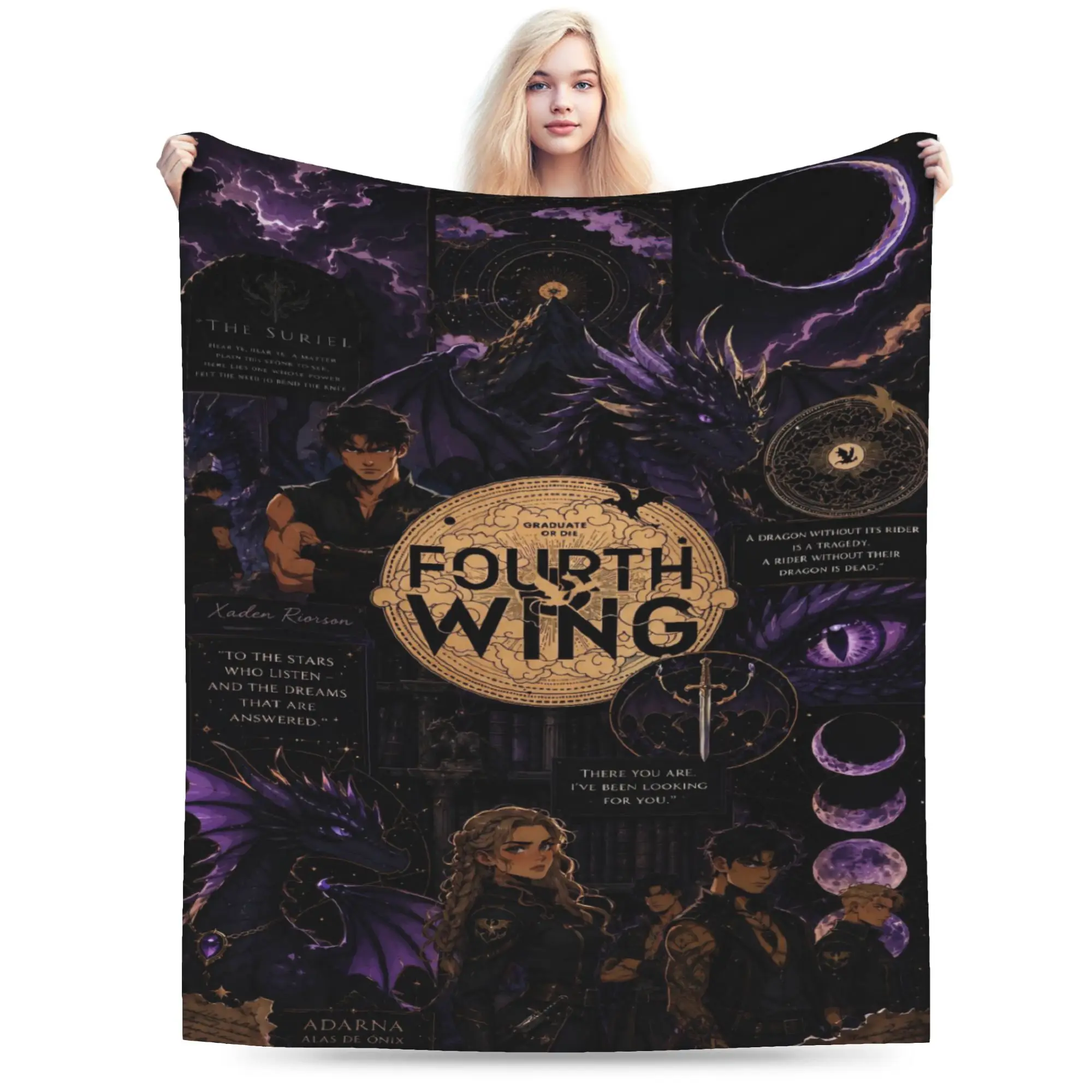 F-Fourth W-Wing Dragon Blanket Coral Fleece Plush  Comfortable Super Soft Throw Blankets for Sofa Rug Piece
