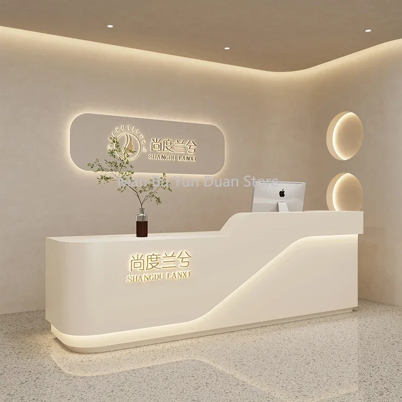 Simple Modern Reception Desks Beauty Bar Shop Cashier Company Clinic Reception Desk Empfangstheke Beauty Salon Furniture