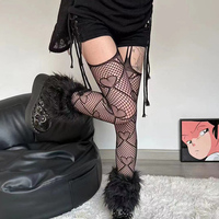 Sweet Love Heart Fishnet Stockings Tights Y2K Girl Pantyhose Nude Sexy Tights Stockings JK Lolita Cosplay Lace Party Stockings