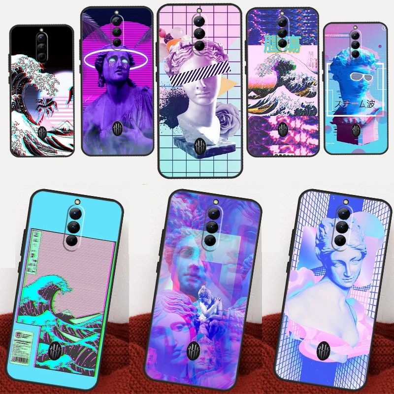 Great Wave Retro Cyber Statue For Nubia Red Magic 8 Pro Case For Redmagic 6R 6S 7S 6 7 Pro 5G 5S 8S Pro Plus Phone Cover