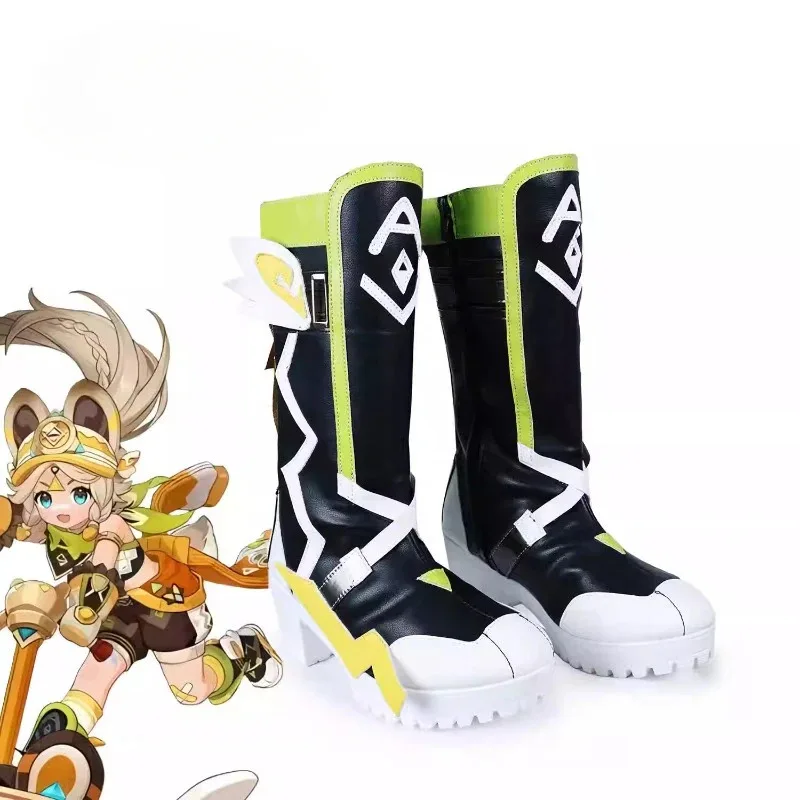 

Kachina Cosplay Shoes Game Genshin Impact Fashion Universal Medium Boots Halloween Accessories 36-39 Size Shoes Customized