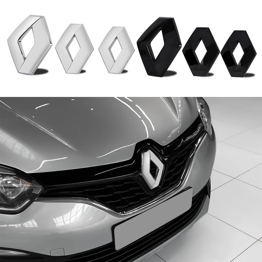 Emblème de capot avant de voiture, 1 pièce, autocollant de Badge de coffre arrière pour Renault Megane 2 3 Clio 4 Captur Radio Logan Duster Laguna