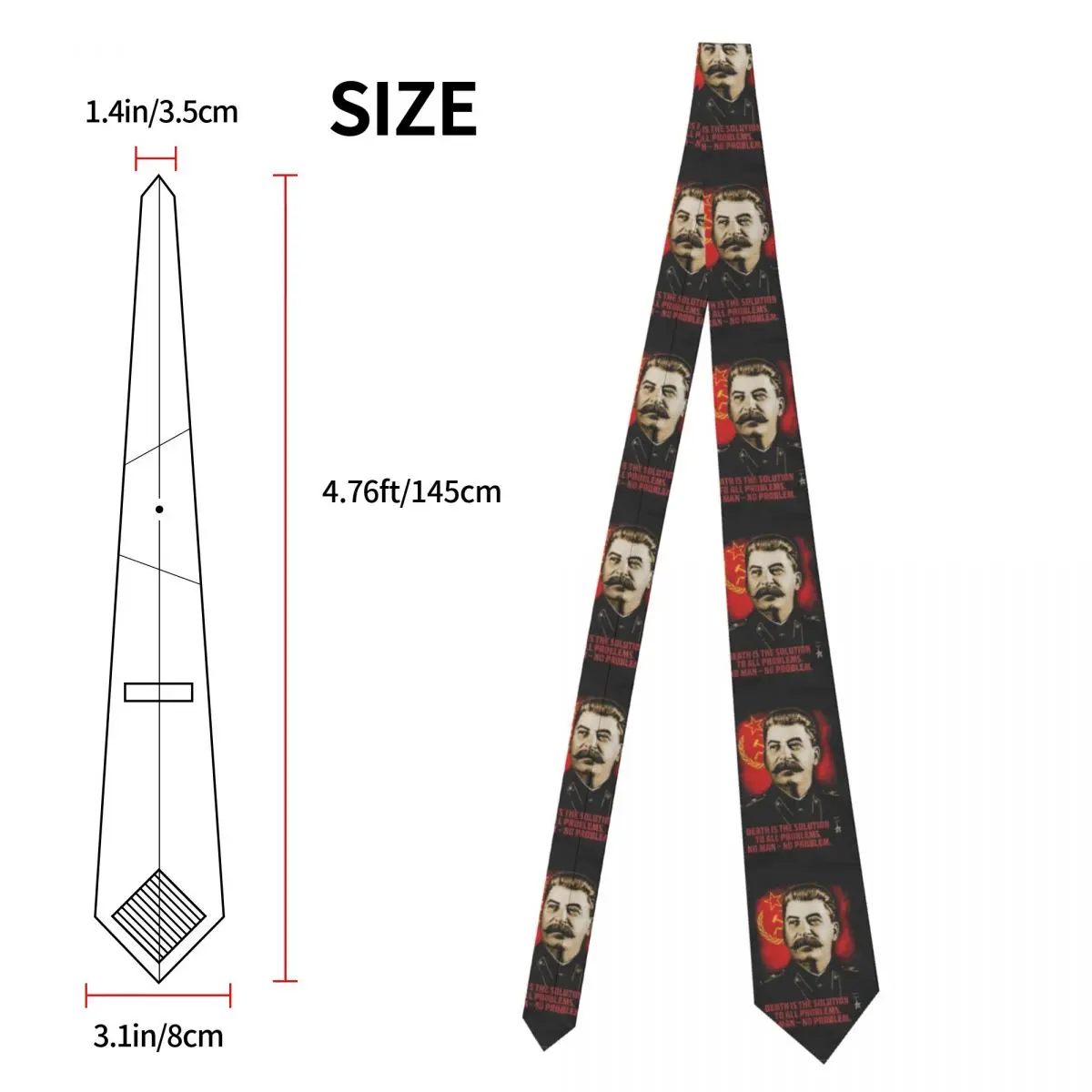 Men's Tie Joseph Stalin Neck Ties Allied Nations USSR Novelty Casual Collar Tie Daily Wear Party Quality Necktie Accessories