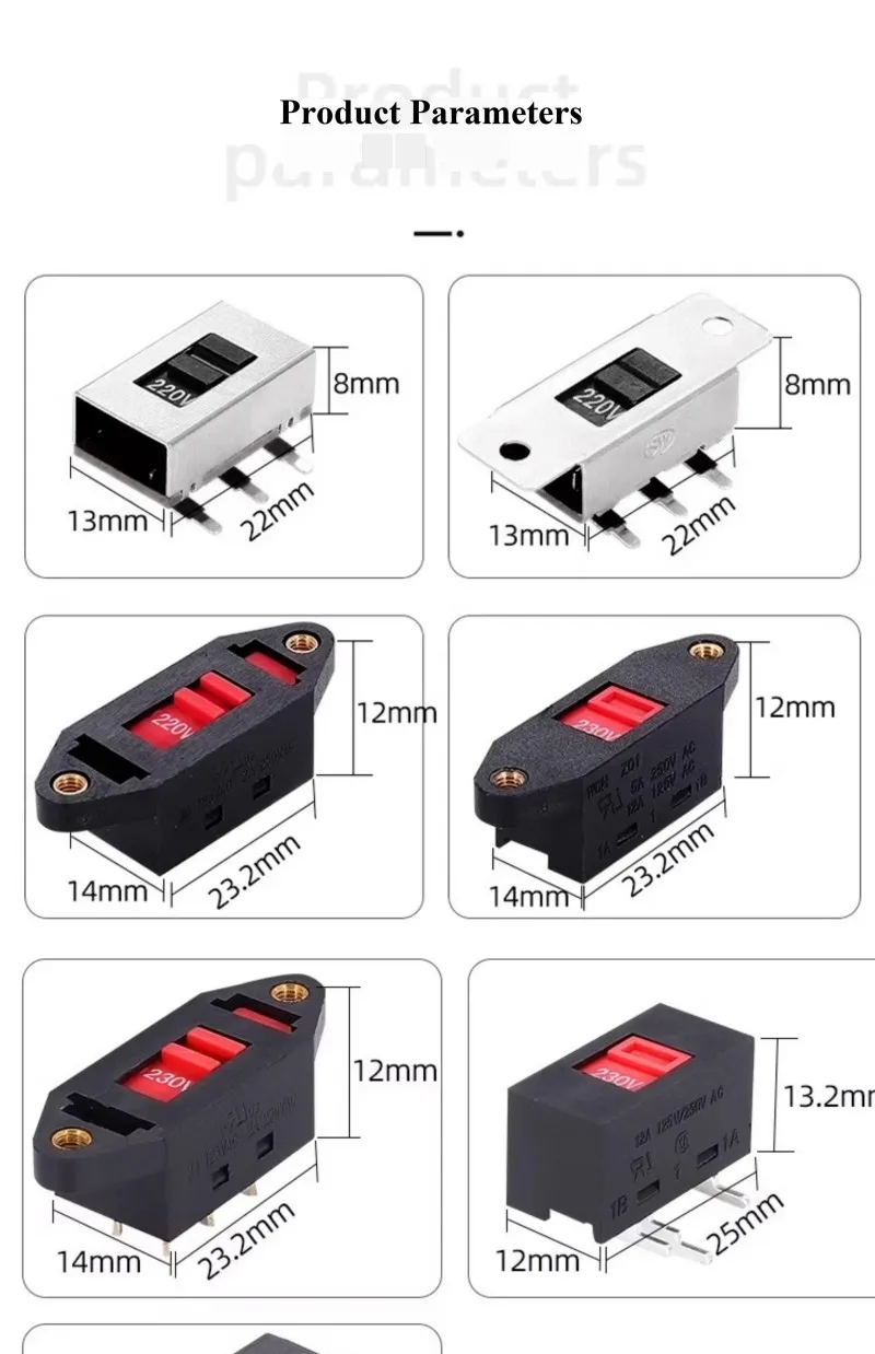 5 Stück Spannungswandler, 115 V auf 230 V, Schiebeschalter, 110 V–220 V, Spannungswandler, Kippschalter. – Detail 7