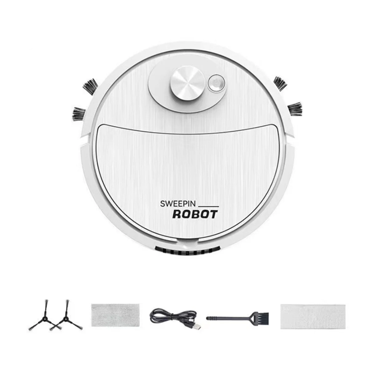 Mini Cleaning Sweeping Robot Automatic Vacuum Robot Ultra Thin Silent Cleaning Hard Floor Cleaning Machine,White