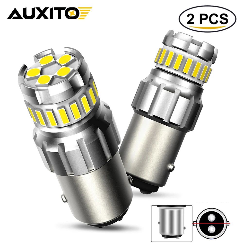 AUXITO 2Pcs 1157 LED Bulb Canbus for Car P21/5W  BAY15D 1156 BA15S P21W 7440 W21W W21/5W Reverse Daytime Running Light No Error