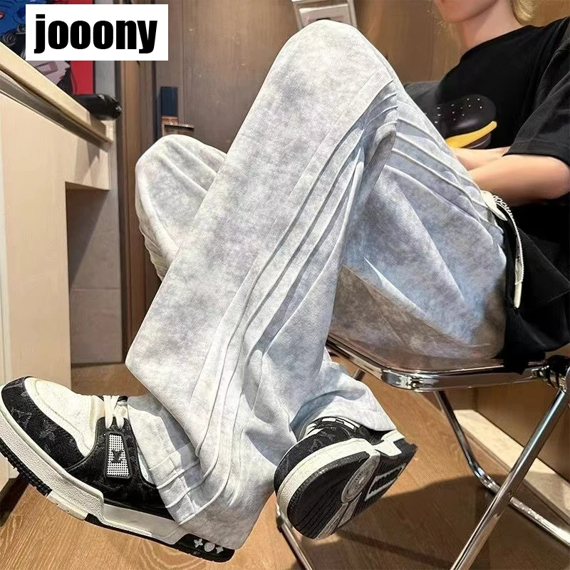 

High Street American Style Hip Hop Pants Trendy Brand Loose-Fit Sewn-On Dyeing Sports Casual Pants Men's Academic Sense Design