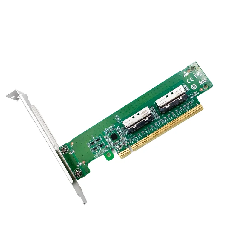 Adaptador PCI Express x16 a dos tarjetas de expansión MCIO 8I