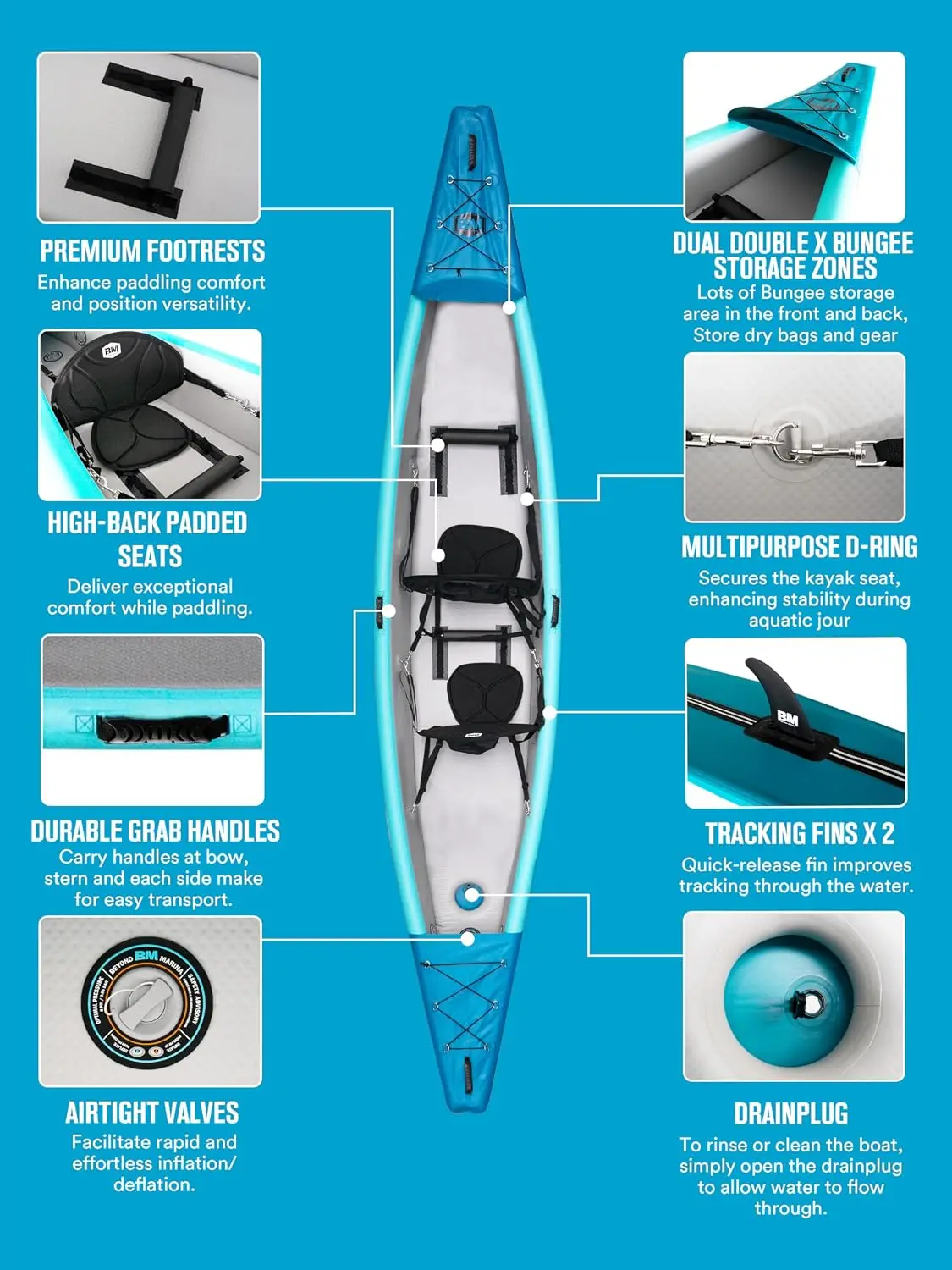 Inflatable Kayak 1/2/3 Person Adult- Full Drop Kayak, Custom