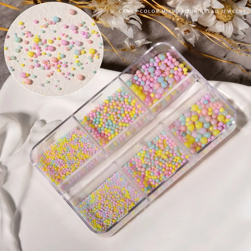 Cuentas de cristal Mini cuentas de Metal DIY artesanía Color macarrón cuentas de burbujas decoración de uñas 3D dijes de uñas diamantes de imitación para decoración de uñas